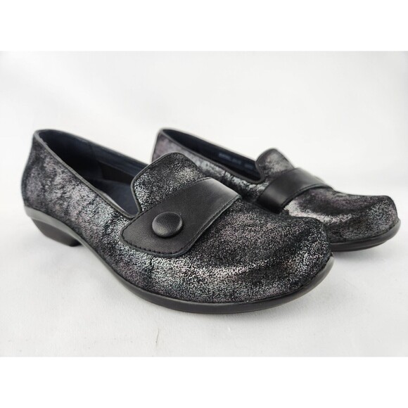 Dansko Olena Metallic COMFY Flats US 6.5 - 7 EU 37 Black Slip On Loafers Shoes - Picture 14 of 16